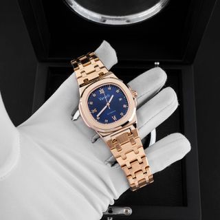 [ MS STORE x CHI DUY ] M258 – Đồng hồ cơ Varseti Automatic nam dây thép mạ vàng hồng mặt xanh Navy sang trọng và lịch lãm