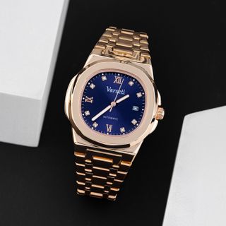 [ MS STORE x CHI DUY ] M258 – Đồng hồ cơ Varseti Automatic nam dây thép mạ vàng hồng mặt xanh Navy sang trọng và lịch lãm