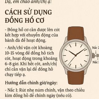 hướng dẫn sử dụng đồng hồ cơ cho khách hàng ạ