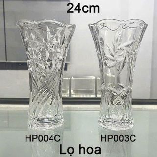 BÌNH CẮM HOA THỦY TINH CAO CẤP HOẠ TIẾT 24cm CÓ HỘP (PHÂN LOẠI-T12)