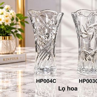 BÌNH CẮM HOA THỦY TINH CAO CẤP HOẠ TIẾT 24cm CÓ HỘP (PHÂN LOẠI-T12)
