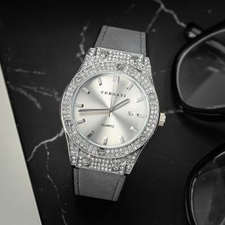 [GIÁ MỞ BÁN ] [MS STORE]   M107- Đồng Hồ Nam VERSATI Viền Đính Đá Sang Trọng Lịch Lãm