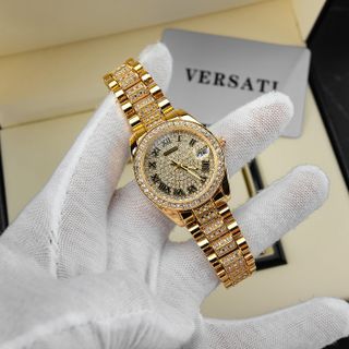 [MS STORE x VINHBANHBO] ( giá mở bán ) ĐỒNG HỒ NỮ MẶT TRÒN THIẾT KẾ ĐÍNH ĐÁ SANG TRỌNG , BẢO HÀNH 12 THÁNG - B166