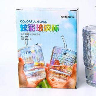 LY THỦY TINH MÀU SẮC KÈM ỐNG HÚT (T58)