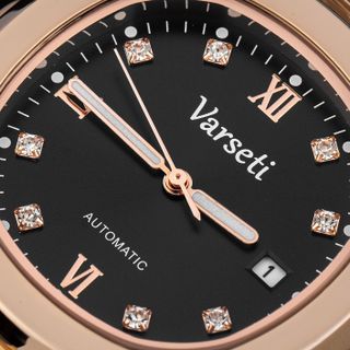 [ MS STORE X ĐÌNH TRƯỞNG ] Đồng Hồ Nam Varseti Automatic Dây Kim Loại Mạ Vàng Hồng các cọc số được đính đá pha lê tinh xảo – M219