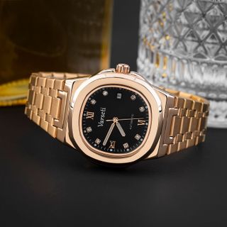 [ MS STORE X ĐÌNH TRƯỞNG ] Đồng Hồ Nam Varseti Automatic Dây Kim Loại Mạ Vàng Hồng các cọc số được đính đá pha lê tinh xảo – M219