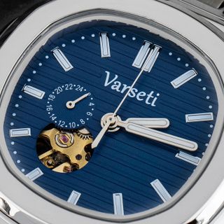 [ VARSETI X VVK ] - M277 - Đồng hồ Cơ AUTOMATIC thiết kế thể thao sang trọng, mặt xanh vân ngang nổi bật, lộ cơ tinh xảo