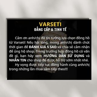 [Quà Tặng] Thư cảm ơn và giấy hướng dẫn sử dụng sản phẩm đồng hồ Varseti, khi cần hỗ trợ anh/chị hãy liên hệ với nhé