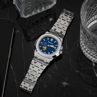 [ VARSETI X VVK ] - M277 - Đồng hồ Cơ AUTOMATIC thiết kế thể thao sang trọng, mặt xanh vân ngang nổi bật, lộ cơ tinh xảo