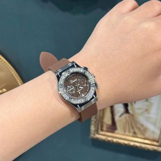 [MS x Du Du] Đồng hồ nữ thiết kế sang trọng thanh lịch mặt nâu viền bạc, Mặt size 26, chống nước 3atm B201NAUTRANG