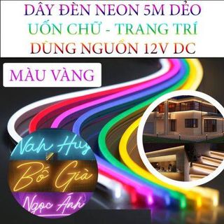 CUỘN DÂY ĐÈN LED NEON 5M MÀU VÀNG CHƯA KÈM NGUỒN 12V giá sỉ, giá bán ...