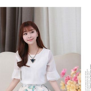 Set áo chân váy hoa bách hợp dv2402