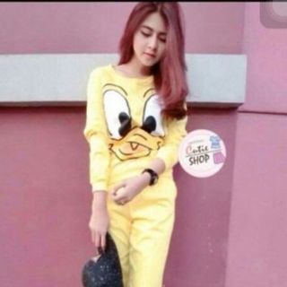 Bộ cotton tay dài hình vịt donal