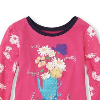 Q334 áo tay dài bé gái place 6m-4t thêu 3d rất đẹp