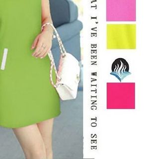 Đầm suông phối trang-xanh cốm