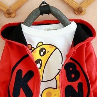 A17294 - 20/10little mon áo khoác nỉ da cá nón may lót 2 lớp hình thêuri 8size 1-8