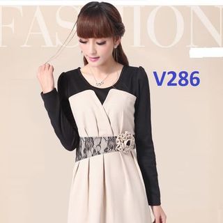 75k v286 - đầm kết ren đính hoa - size m-xl