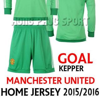 Bộ quần áo thủ môn mu 2015-2016 xanh lá 1 thái lan