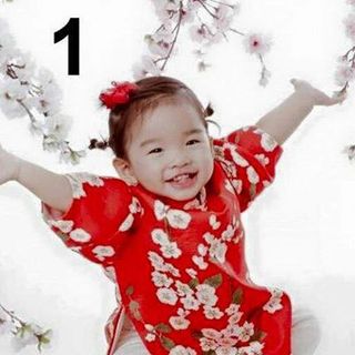 A18893 - 28/11 little mon bộ áo dài bé gái áo dài tuyết mưa quần trắng phisize 1-8