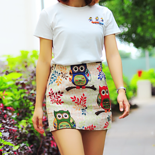 Chân váy họa tiết quảng châu