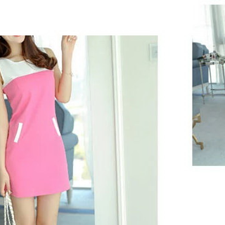 Đầm phối trắng hồng