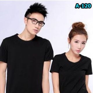 A-120 áo thun trơn cổ tròn đen ana fashion