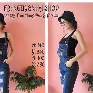 Quần jeans yếm dài mh lq55-l155