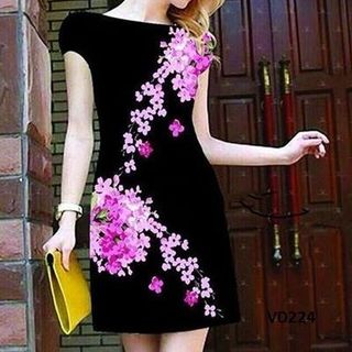 Đầm 3d - hoa lan tím thời trang đủ size - d4180