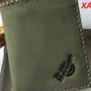 Bóp da bò may thủ công dạng đứng