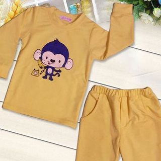 Bộ da cá cho bé in hình khỉ