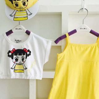 A19275 - set đầm 3 món đầm dây áo khoác thun cotton kèm nón hiphop kaki oshkoshsize 1-8