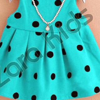 A18316 - 15/11 đầm chấm bi xinh xắn kèm dây chuỗi vải tuyết mưari 8size 1-8