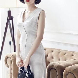 Đầm sọc cổ tim thiết kế sang trọng như tâm tít mh ld96-l175