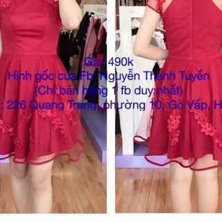 Đầm tùng xoè phối ren