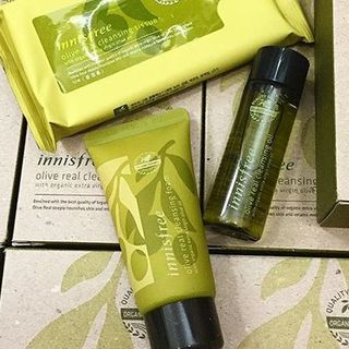Kit tẩy trang olive real cleansing care kit