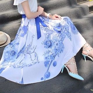 Đầm xòe chân váy họa tiết vòng tròn dv2436