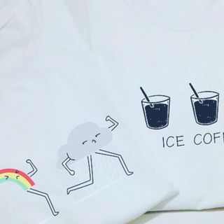 Áo thun 4 chiều 25k ly cafe và cầu vòng chạy sml