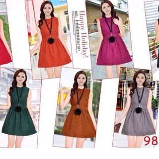 Đầm nhung cổ trụ 2 lớp- gs185 - dk2501