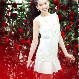 Đầm xòe trắng đuôi cá ngọc trinh 46