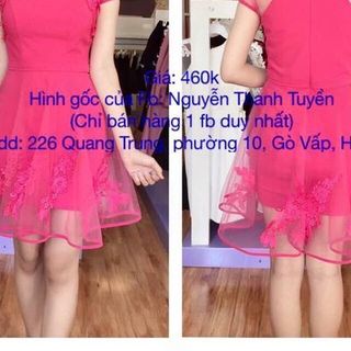 Đầm tùng xoè phối ren