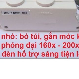Kính lúp hiển vi phóng đại 160x200x kèm đèn hỗ trợ sáng