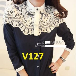 40k áo voan phối ren - v127