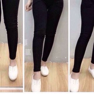 Legging thun trơn 2 túi xéo phía trước