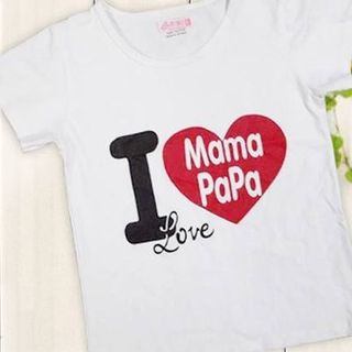 Áo bé trai bé gái in i love papa mama