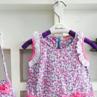 A19328 - đầm kate bông tay ren kèm túi oshkoshri 8size 1-8