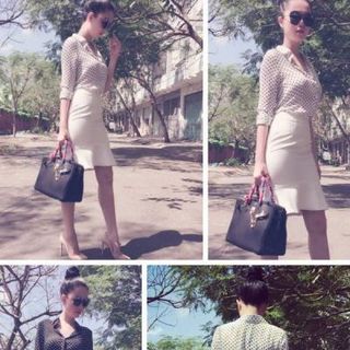 Chân váy trắng xòe ngọc trinh 3038