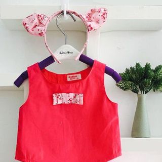 A17356 - bộ váy nơ đôi có chip kèm băng đô oshkoshri 8size 1-8