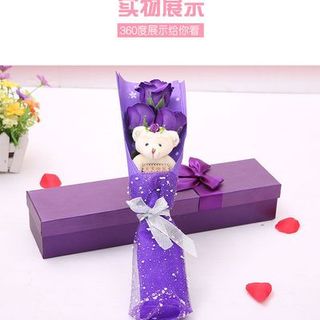 Hoa sáp thơm 3 bông có gấu