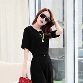 Ms 503 - 190s set quần đen áo tay cánh dơi bo eo