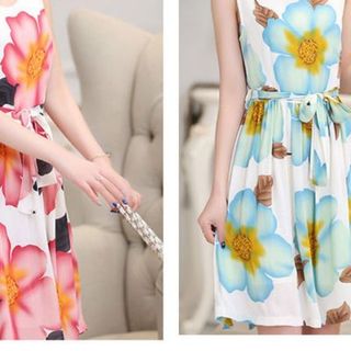 Đầm xòe in hoa cực xinh dv2467
